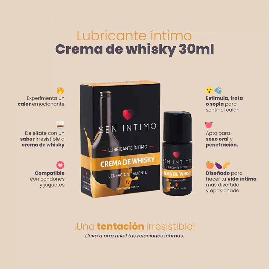 Lubricante Íntimo Crema de Whisky Sensación Caliente x 30 ml
