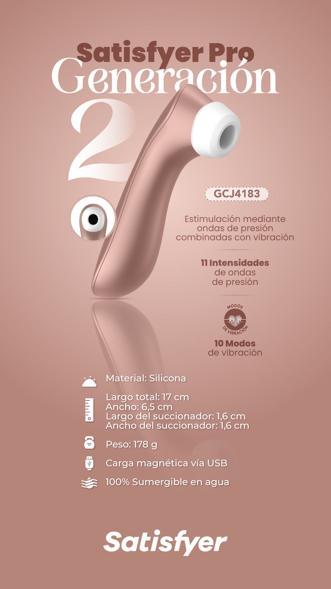 Estimulador Clitorial Satisfyer Pro Generación 2