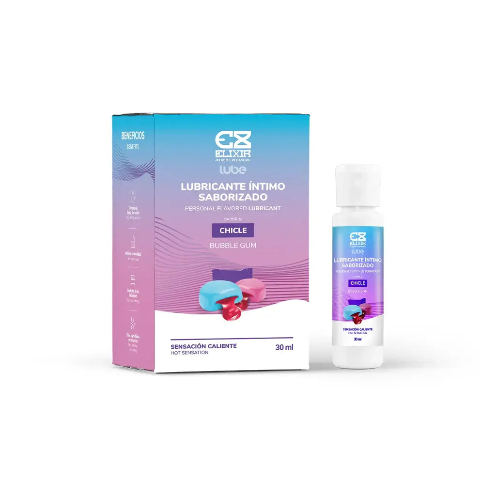 Lubricante Saborizado Sensación Caliente x 30ml Elixir Chicle